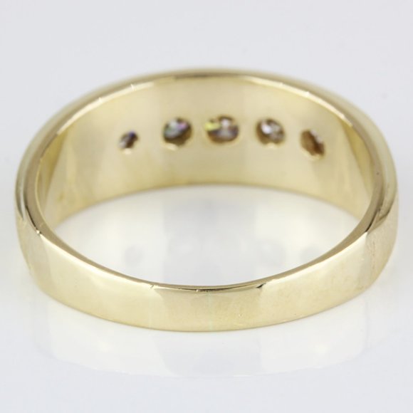 Vintage 14k Yellow Gold Diamond Wedding Ring Band - Picture 4 of 6